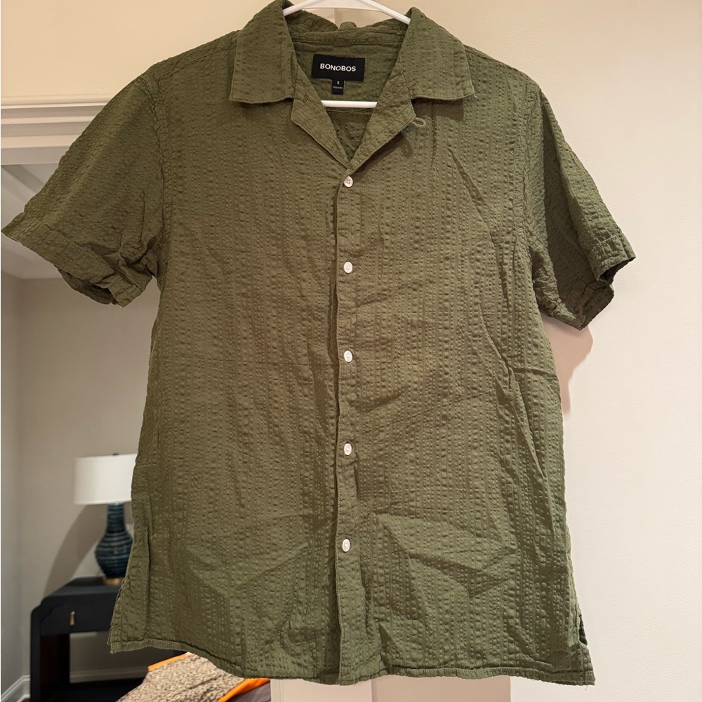 Bonobos Cotton Green Button Down Shirt